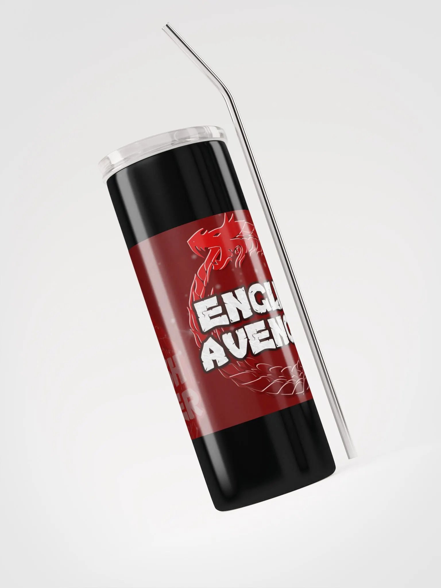 English Avenger Logo Graphic Stainless Steel Tumbler with Straw product image (3)