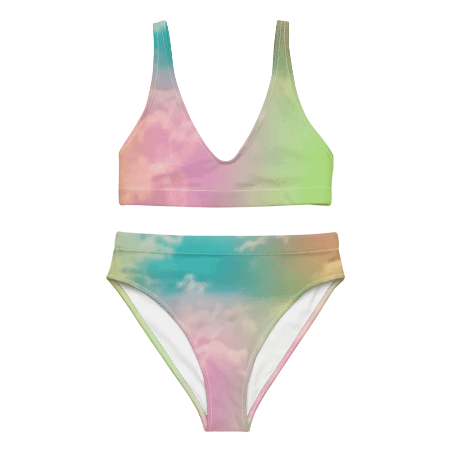 Blur cloud rainbow Design High Waisted Bikini - V11 product image (3)