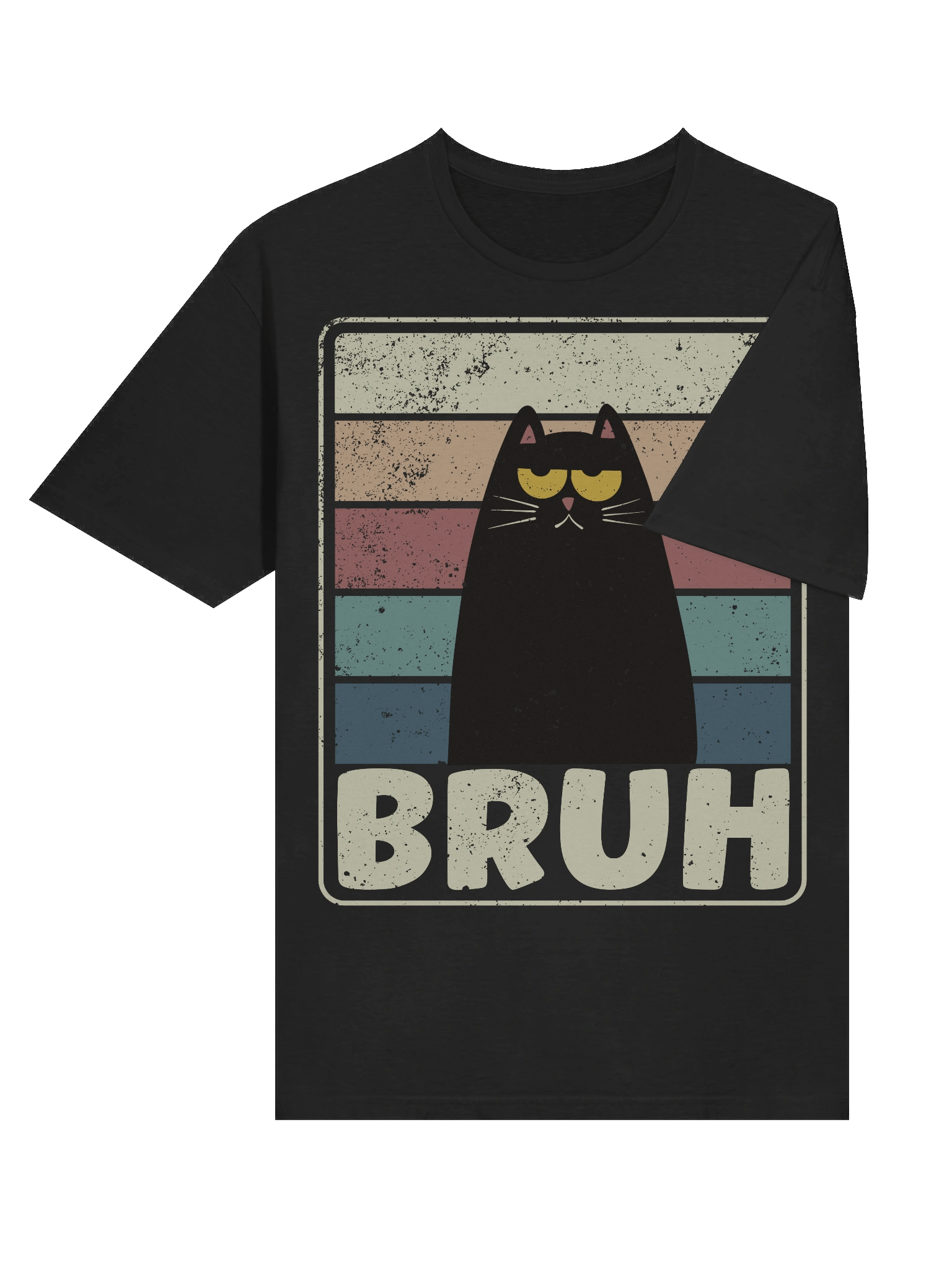 BRUH Cat Cartoon Retro T-Shirt product image (33)