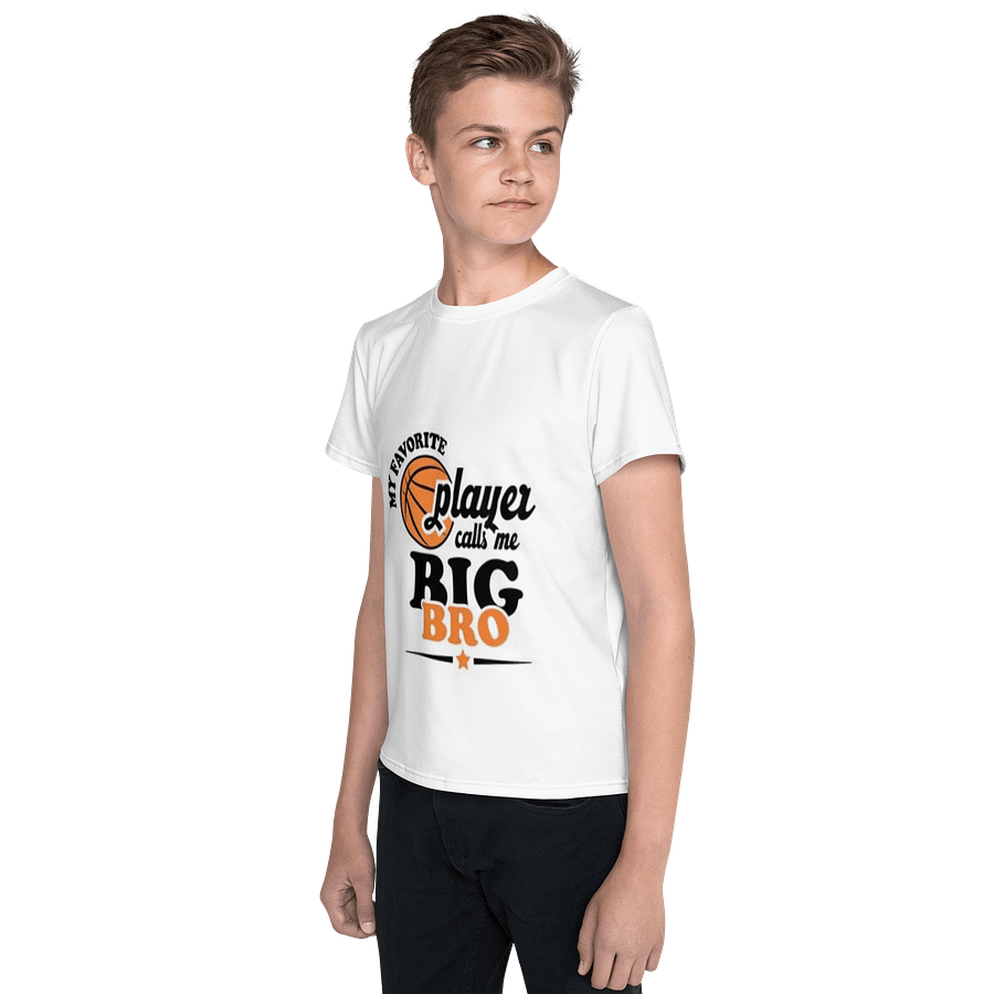 Kids Youth Crew Neck T-Shirt Big Bro Player Graphic All-Over Print product image (3)