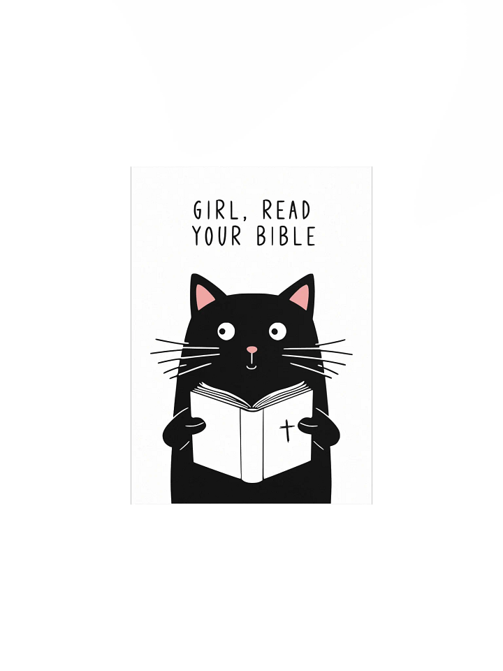 Girl Read Your Bible | Cat Wall Art | Christian Decor | Faith Humor | Home Decoration | Gift Christian product image (7)