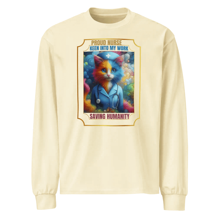 Whimsical Nurse Cat Long Sleeve Shirt product image (3)