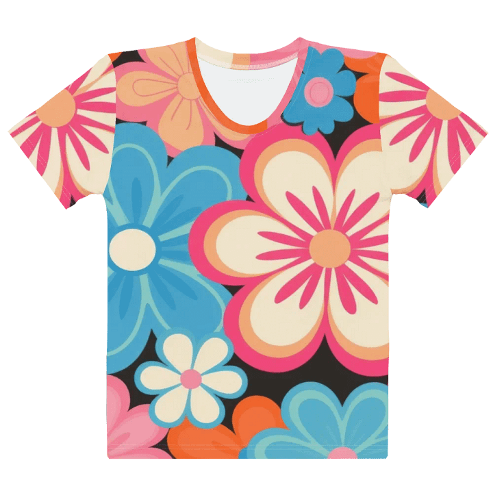 Retro Floral Fantasy All-Over Print Tee product image (1)