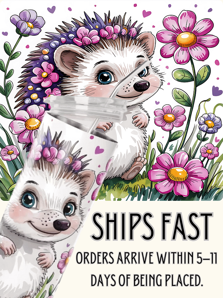 Whimsical Hedgehog Stainless Steel Tumbler product image (1)