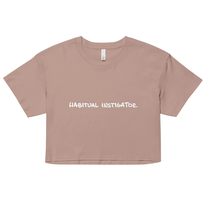 HABIUTAL INSTIGATOR (longline white design) printed cotton crop top product image (19)