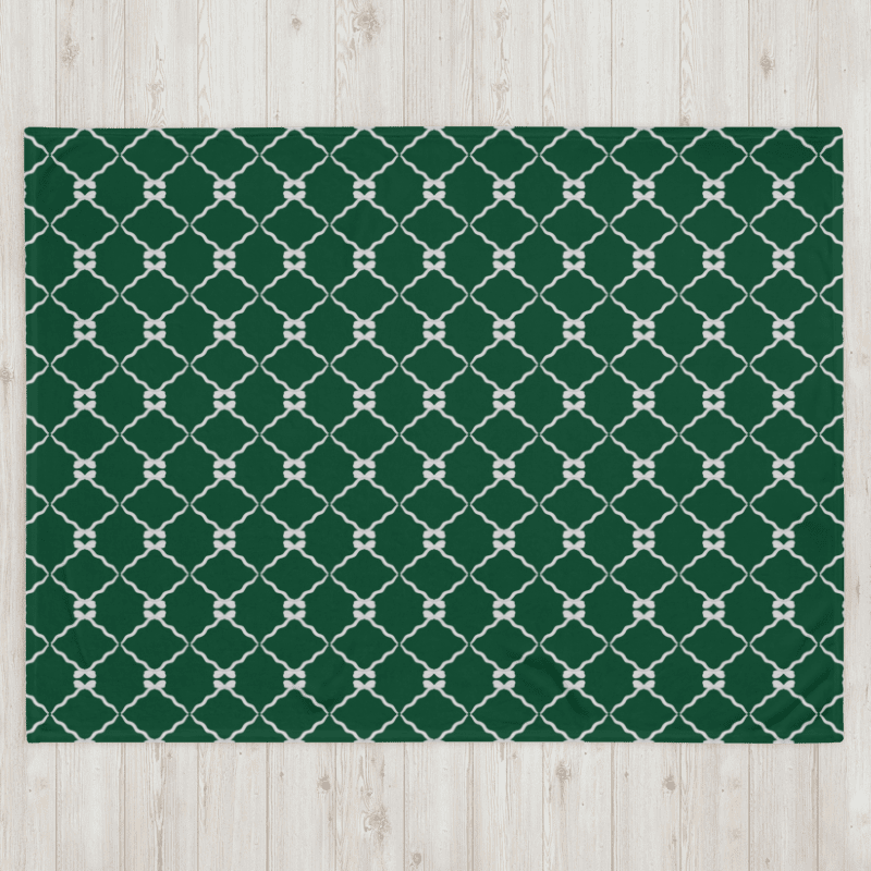 Bows and Ribbon in Green and White Throw Blanket product image (3)