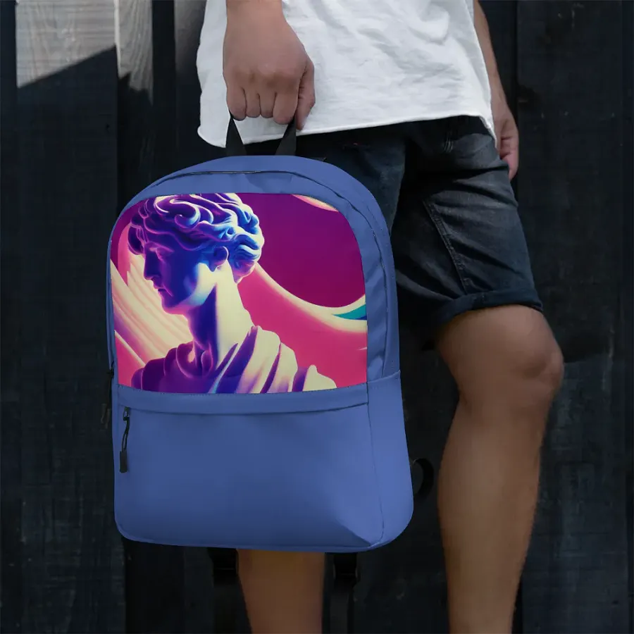 Greek God retrowave City Pop Dark Blue Backpack product image (3)