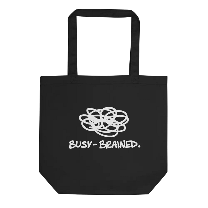 BUSY-BRAINED (white design) tote bag product image (1)