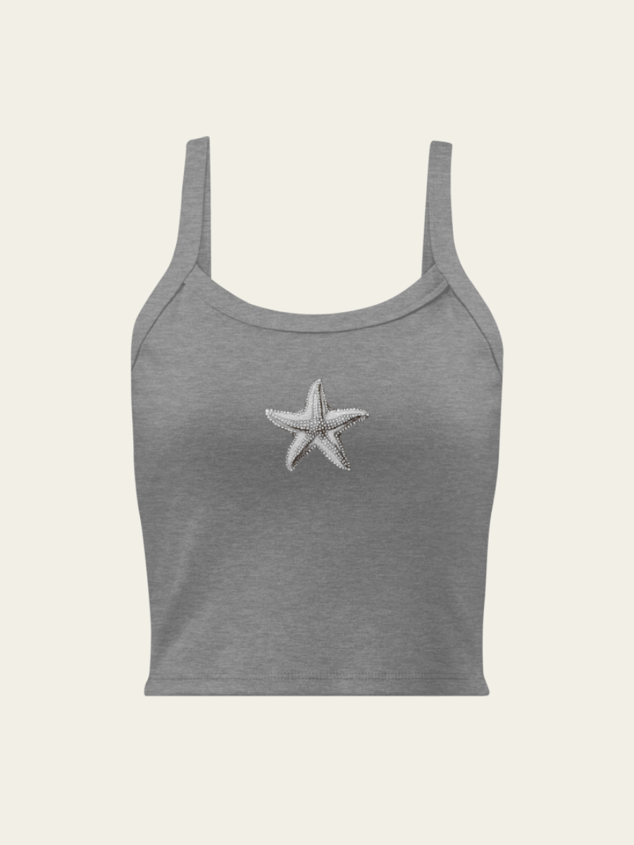 Ribbed Starfish Tank Top - Dark Gray product image (3)