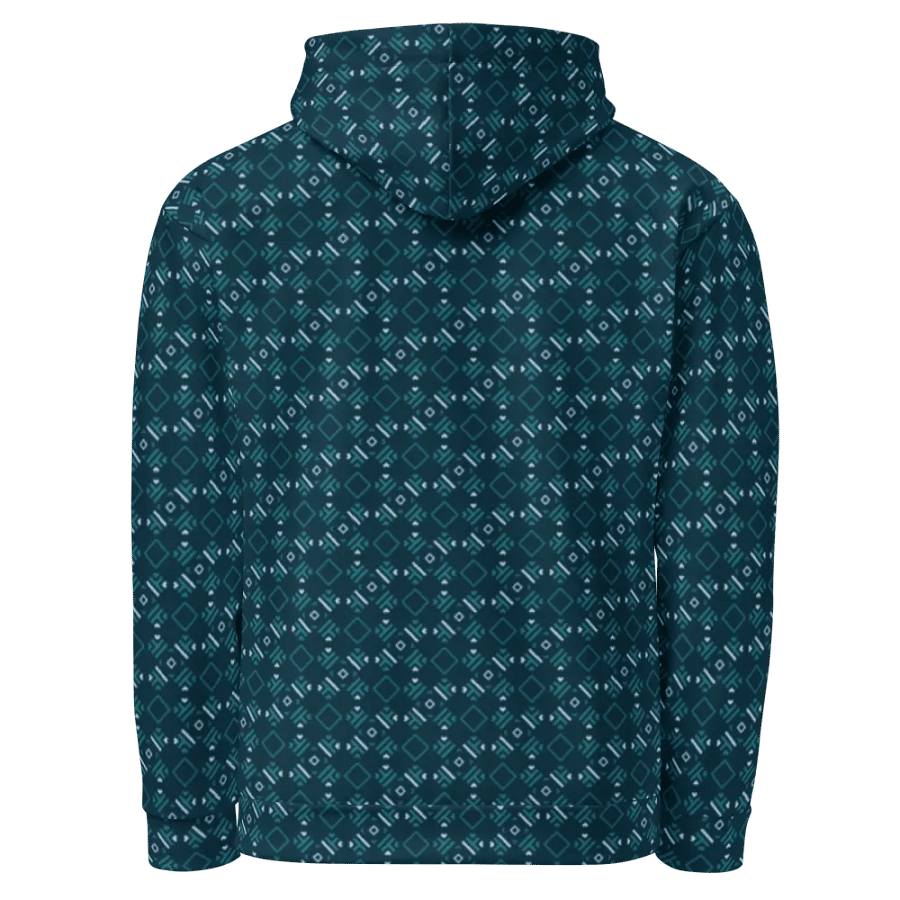 Facet Fantastic Blue Geometric Allover Print Hoodie for Men and Women product image (2)