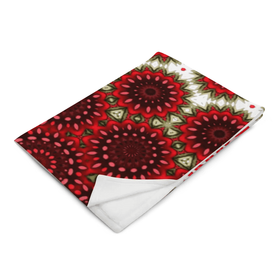 Red Green & White Daisy Throw Blanket product image (4)