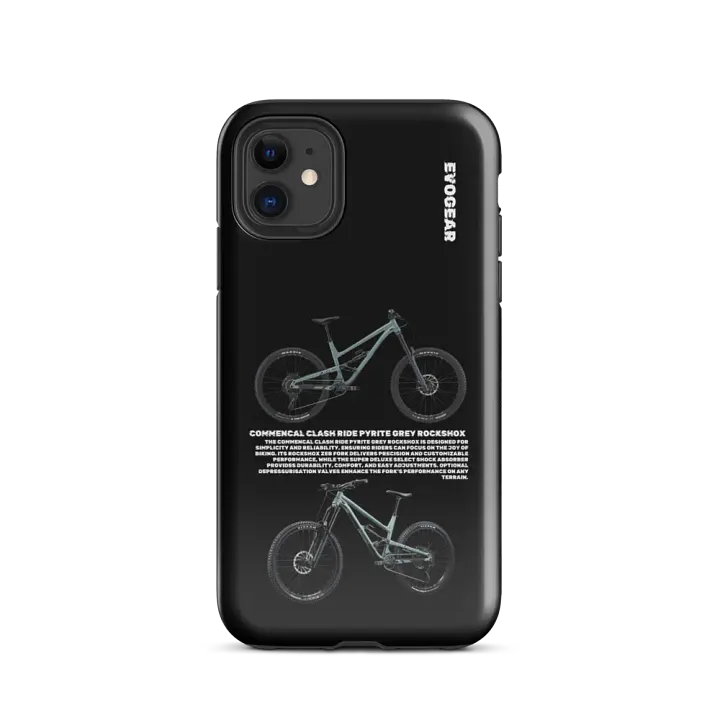 Black Clash Ride Pyrite Grey Rockshox iPhone Case product image (47)