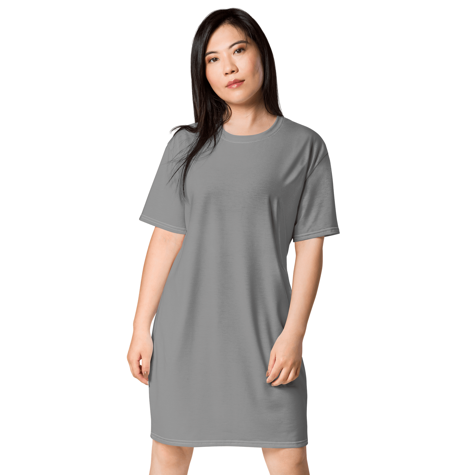 Noble Grey Oversized T-Shirt Dress | Stretchy Fabric | Casual or Formal Style | Sizes 2XS-6XL | Exclusive Design product image (1)