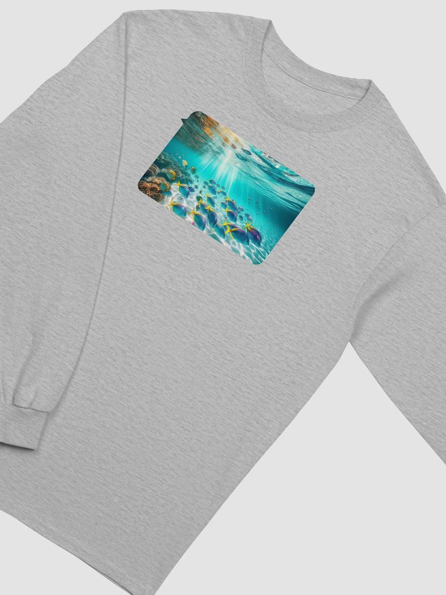 Underwater Oasis Long Sleeve Tee | AI Design beautiful underwater life product image (3)