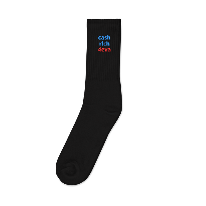 BLUE DIAMOND & RED STAMPED WEALTHY $ PAID OFTEN Crew Socks product image (1)