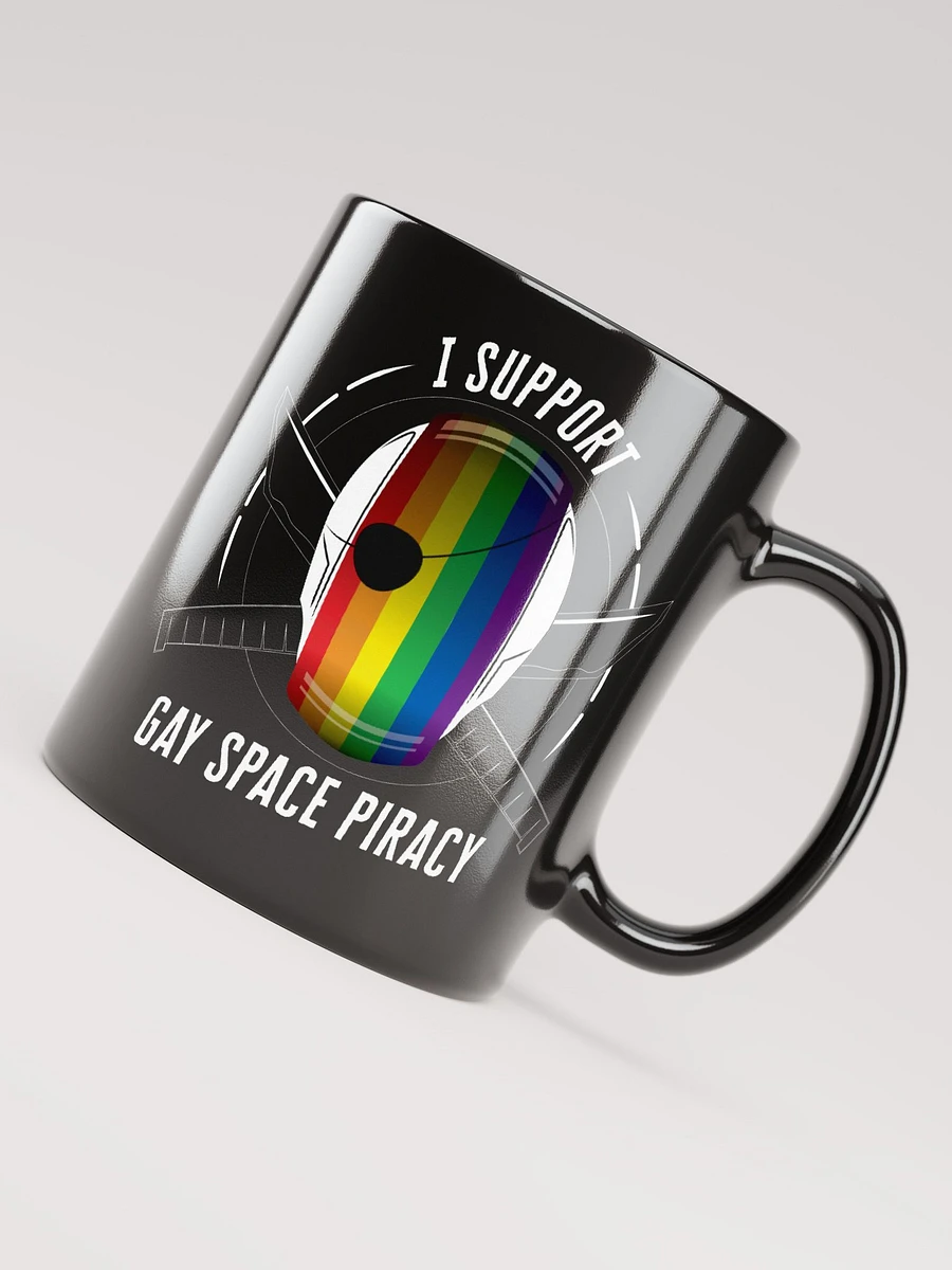 Gay Space Piracy Mug - Black (with The Penumbra Podcast logo) product image (6)
