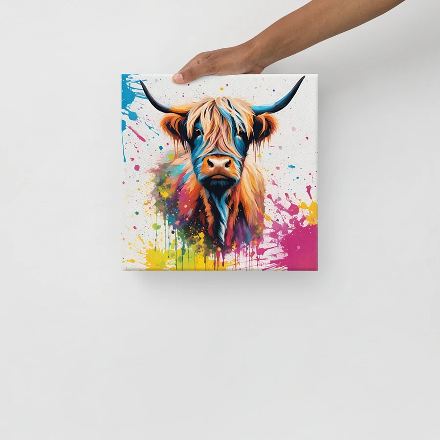 Multi Coloured Paint Splash Highland Cow Wall Art product image (15)