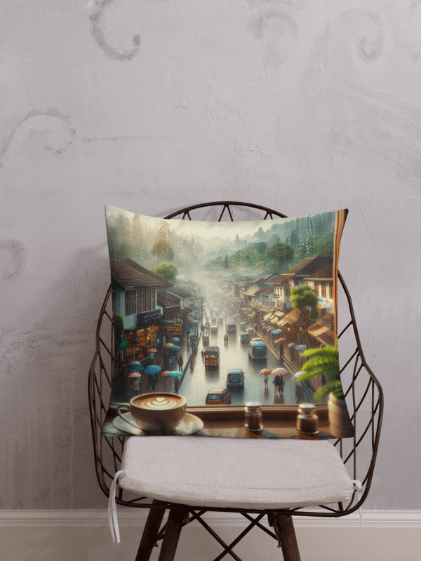 Rainy Day Cozy Vibes Pillow | AI Design product image (1)