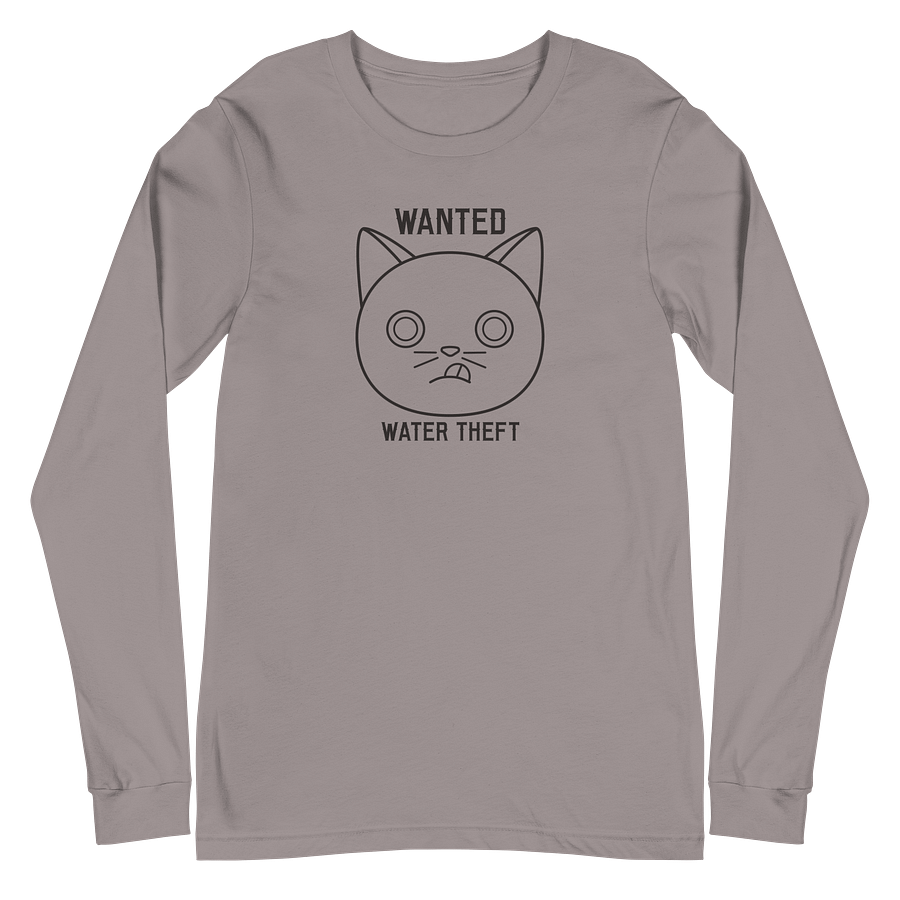 Wanted Unisex Long Sleeve Tee, Water Theft, Black Print product image (2)