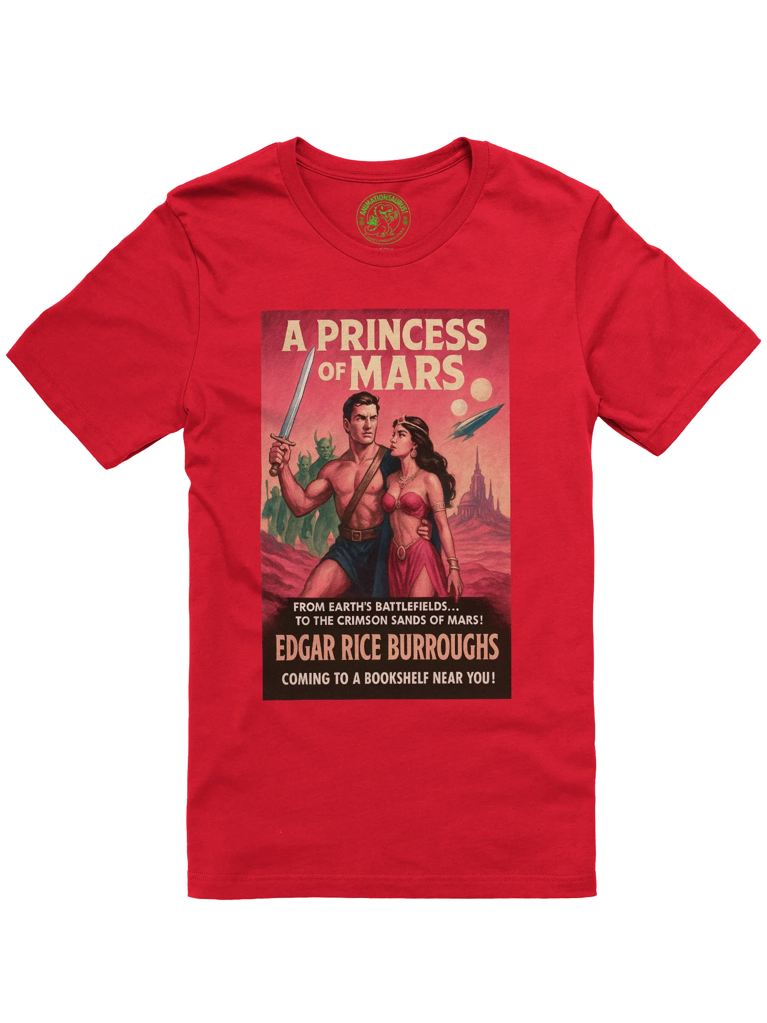 "A Princess of Mars" 1950's Faux Retro Film Poster Edgar Rice Burroughs Concert Tee Fit Unisex T-Shirt product image (1)