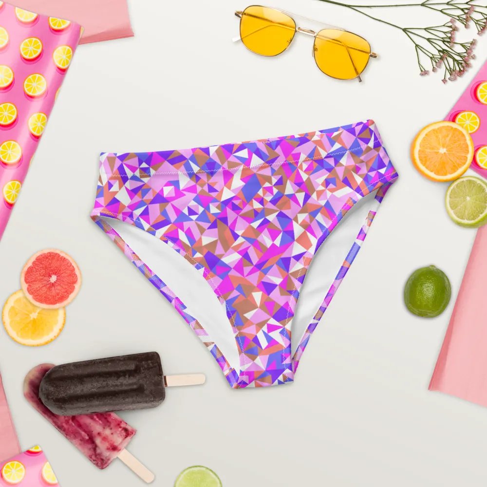Colorful vector Pattern Design High Waisted Bikini Bottom - v2 product image (8)
