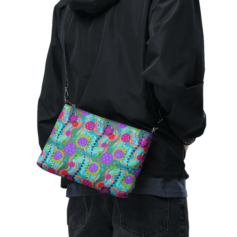Vibrant techno All-Over Print Crossbody Bag for the tech enthusiasts product image (9)