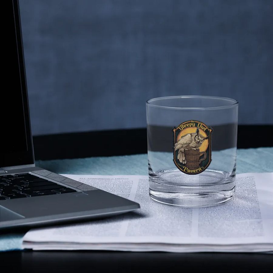 Sleepy Owl Tavern Rocks Glass product image (6)