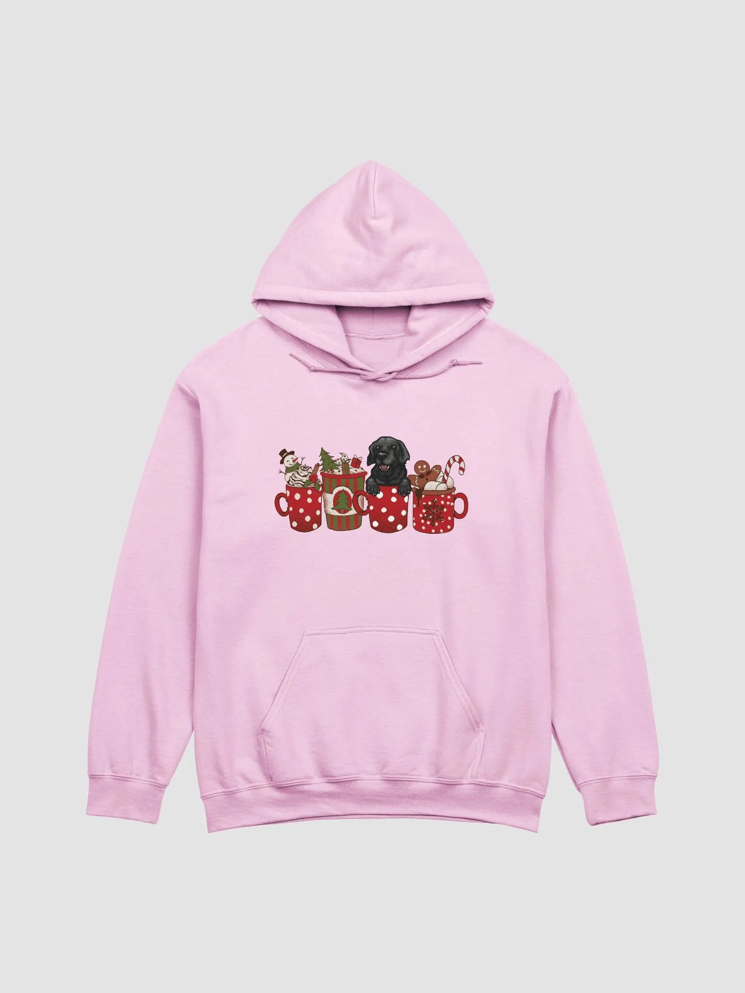 Cute Labrador Retriever(Black) in a Christmas Cup Hooded Sweatshirt | Funny Christmas Pup in a Cup product image (9)