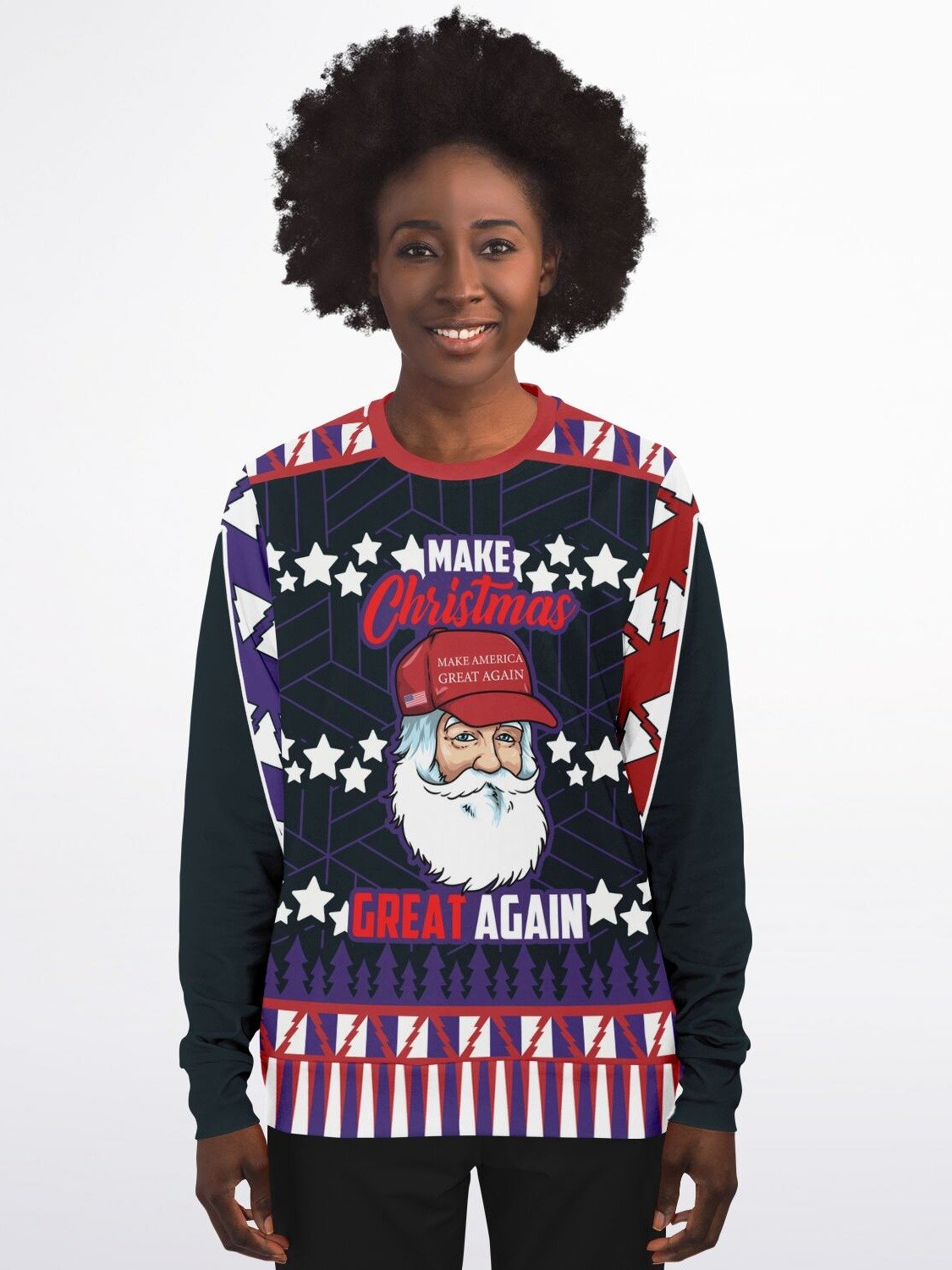 "Make Christmas Great Again" Political Sweatshirt | Funny Santa Holiday Sweater | Patriotic Winter Outfit product image (5)