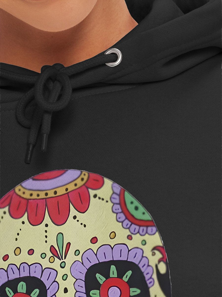 Calavera Sugar Skull (art by Dina R.) Acrylic painting picture - Hoodie product image (45)