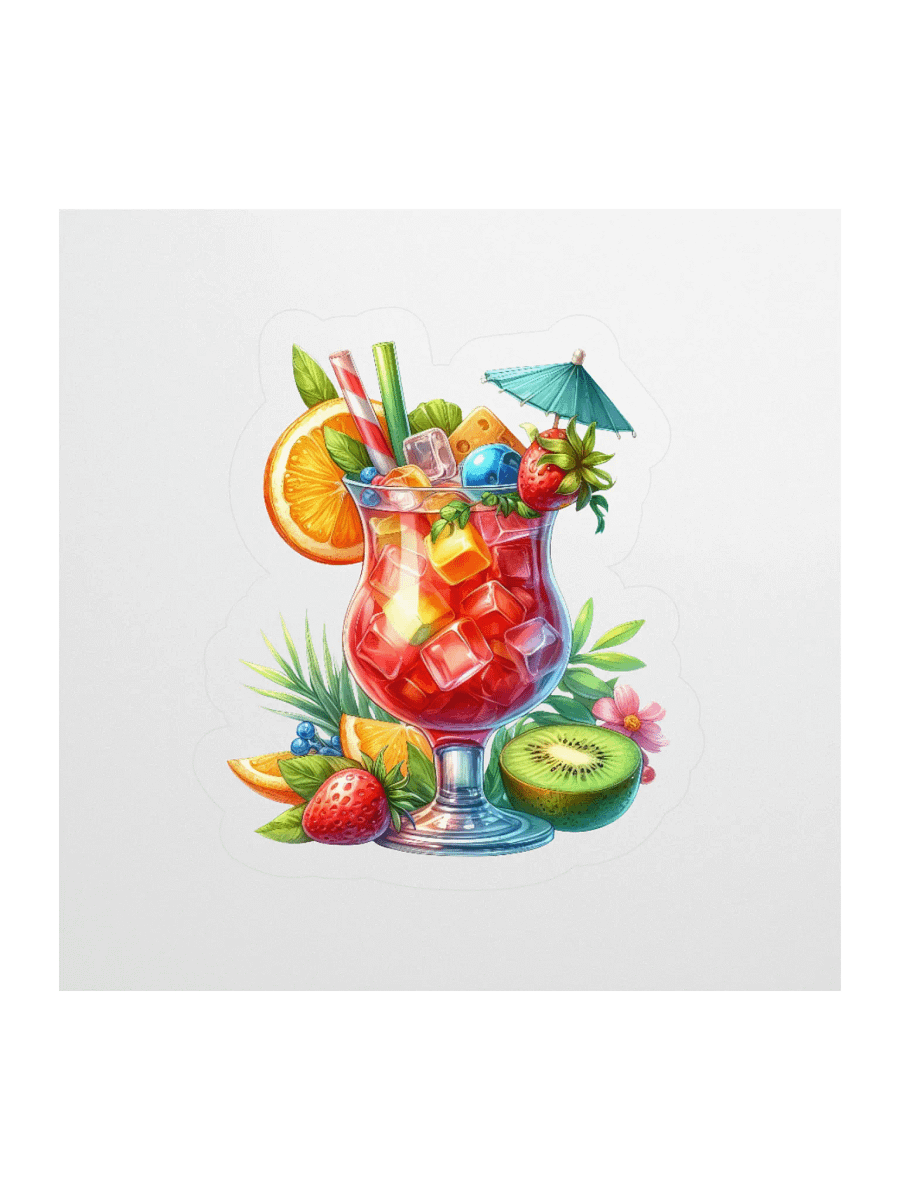 Summer Drink Kiss Cut Stickers. product image (1)