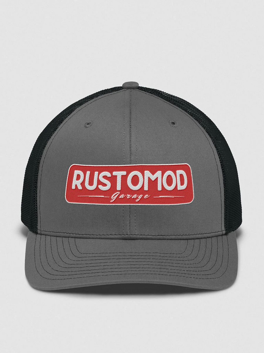 Rustomod Garage Trucker Hat Red Logo product image (1)