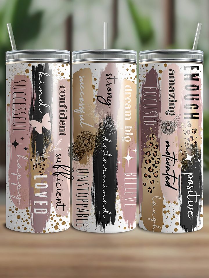 Positive Affirmations Motivational Tumbler Wrap product image (1)