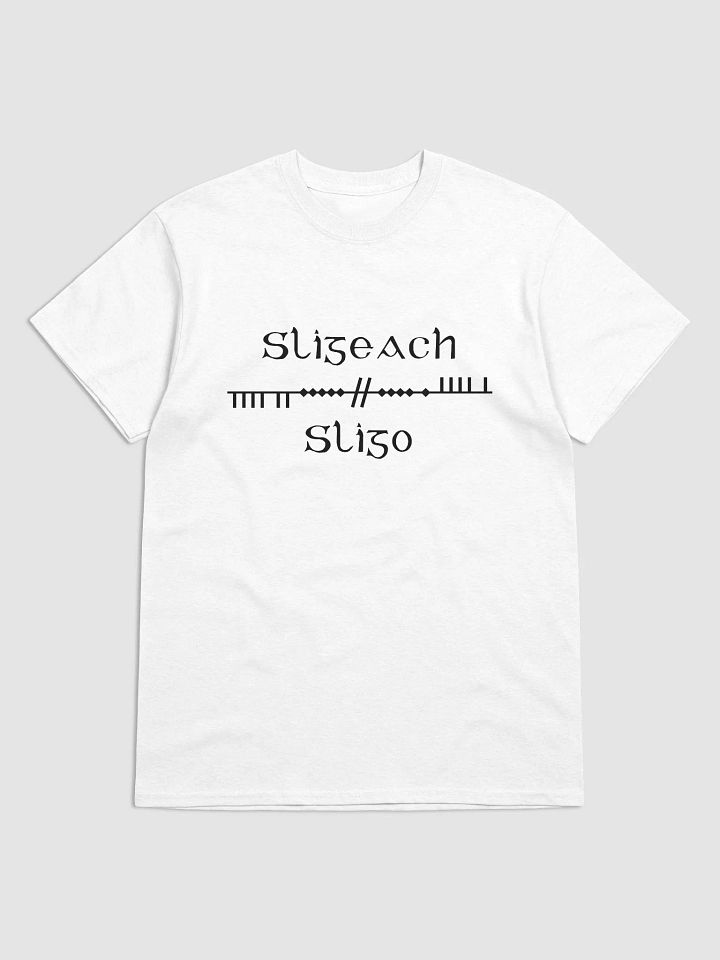 Sligo/Sligeach Scholastic style Ogham white printed T-shirt product image (1)