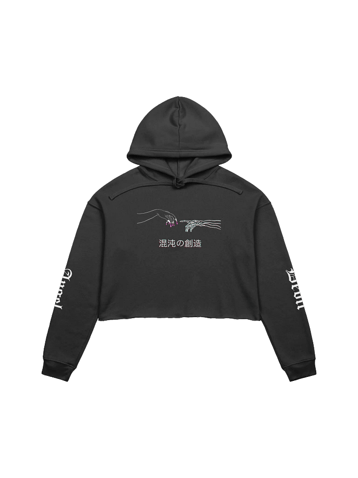 Creation of Chaos Fleeced Crop Hoodie - White Print product image (1)