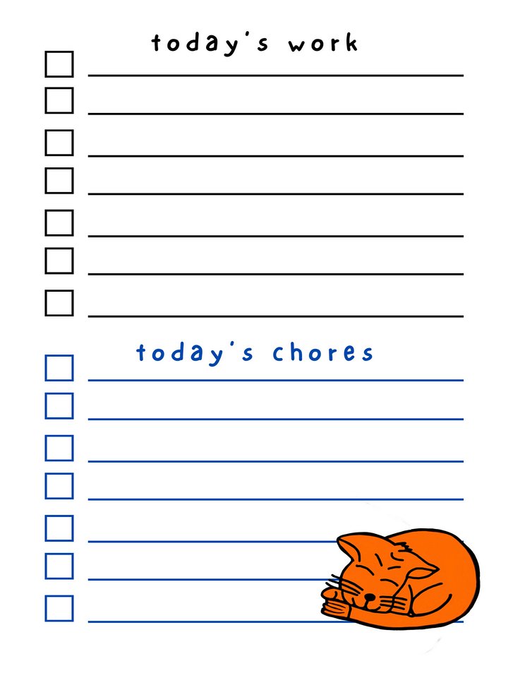 Cute Cartoon Orange Tabby Laminated To Do List with Dry Erase Marker product image (2)