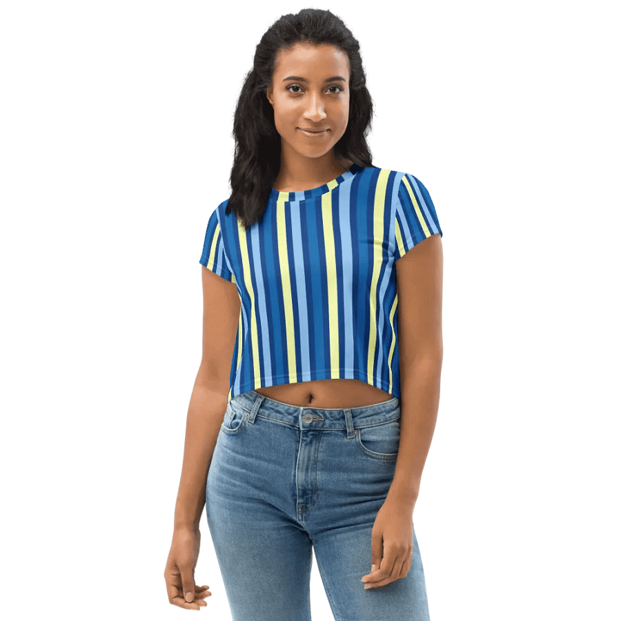 Blue Stripe Crop Top product image (4)