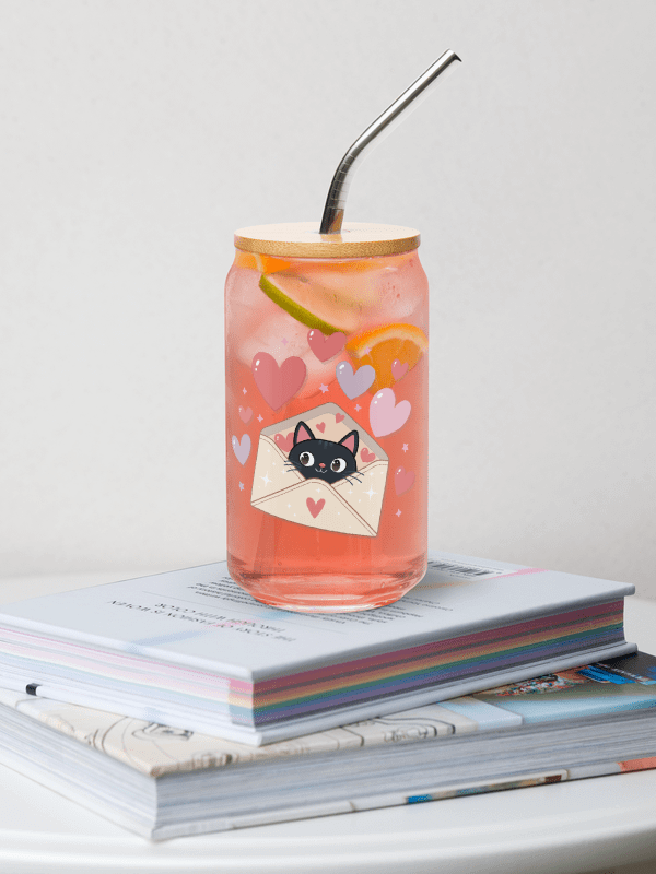 Feline Valentine Envelope - Can-Shaped Glass product image (1)