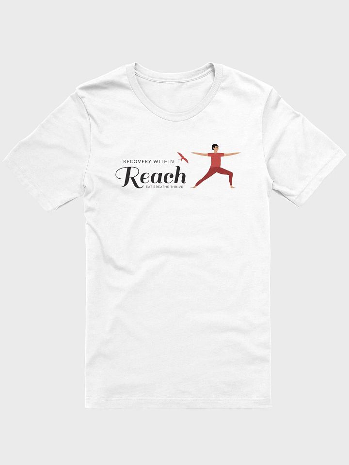 Recovery within Reach | white t-shirt warrior pose product image (1)