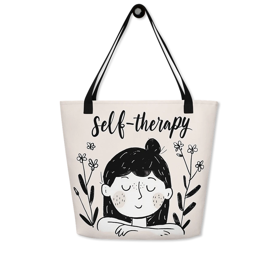 Tote Bag: Charming Minimalist Illustration Design for Women Practicing Self Therapy product image (8)