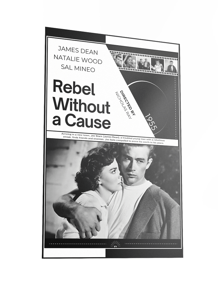 Rebel Without a Cause with James Dean and Natalie Wood 1955 | Movie Poster | 12x18 Wall Art product image (2)