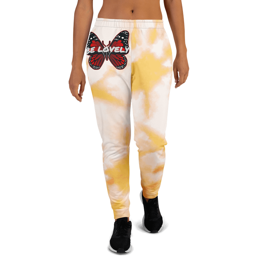 Be Lovely Butterfly All-Over Print Women's Joggers Orange Tie Dye product image (2)