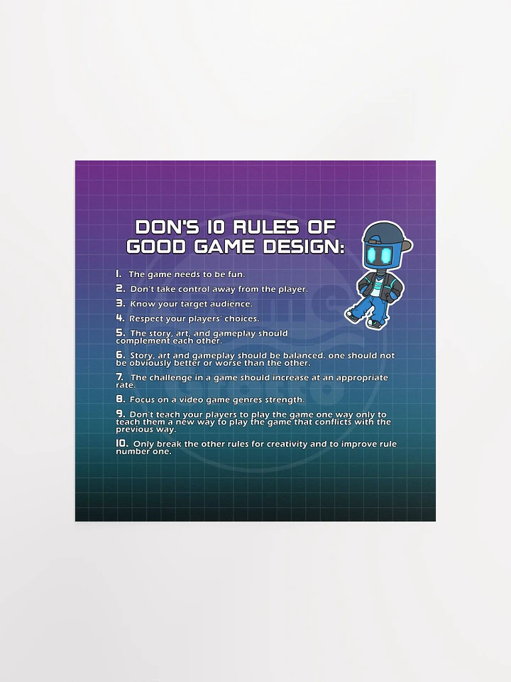 Don's 10 Rules of Good Game Design Poster product image (1)