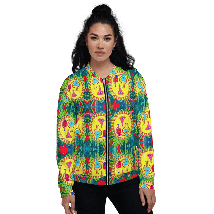 Abstract Doodle Folk Unisex Bomber Jacket product image (1)
