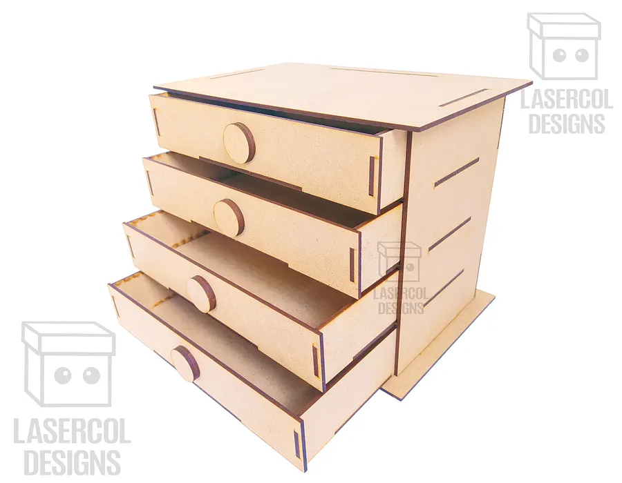 4 Drawers Desk Organizer - Laser Cut Files product image (4)