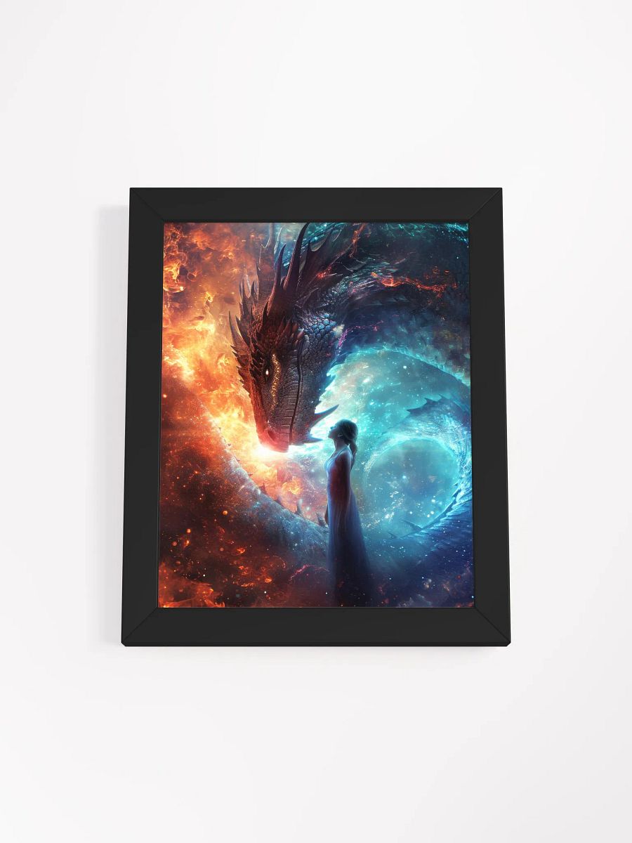 Girl connecting with her dragon 02 - Framed High Quality Matte Poster product image (4)