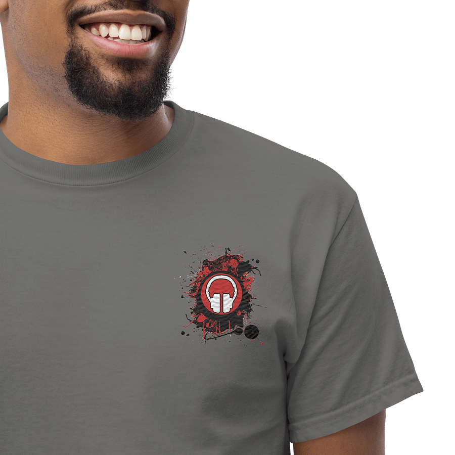 Paint Splat Headphones Embroidered Gildan Heavyweight T-Shirt product image (46)