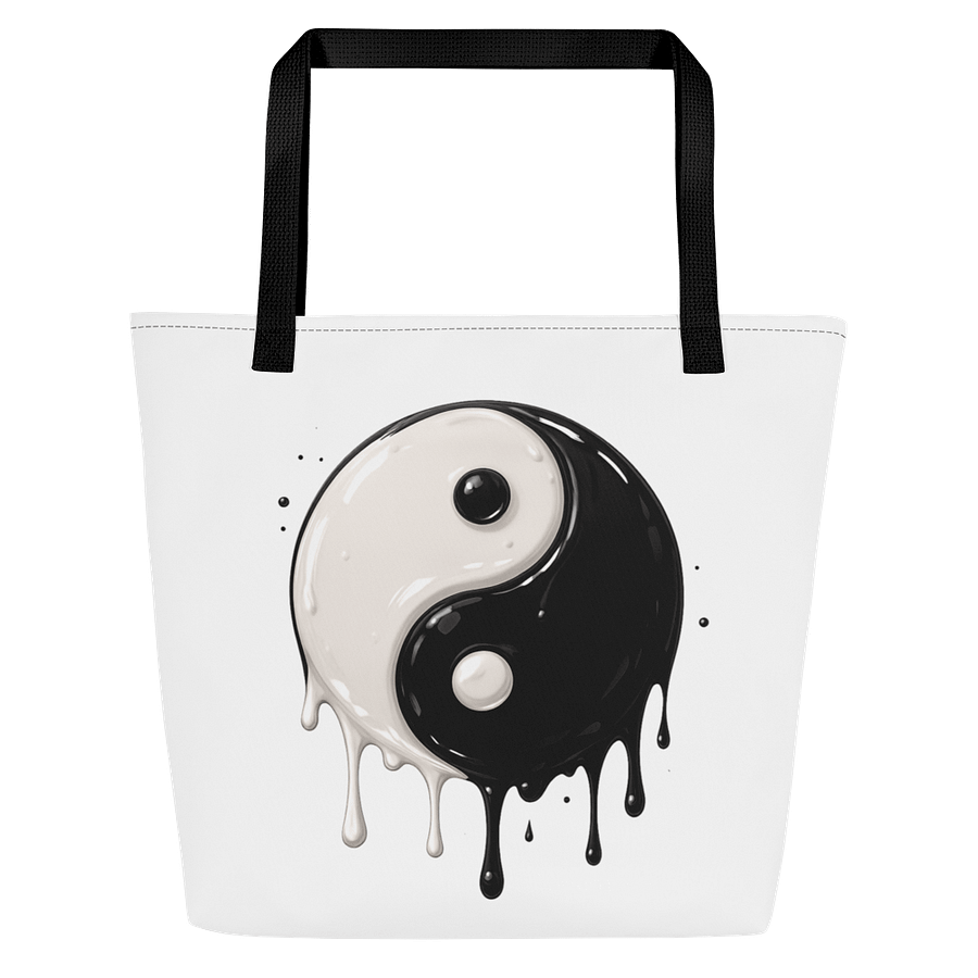 Yin Yang Tote Bag – Black and White Dripping Balance Symbol Shoulder Bag product image (3)