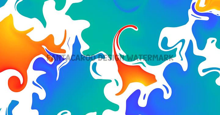 Blue and Orange Ripples Desk Mat - 15.5