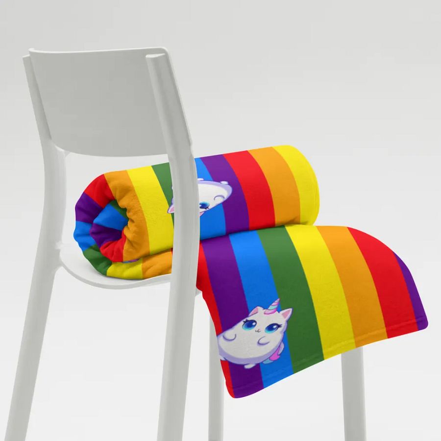 Unicorn Kitty Pride Throw Blanket product image (8)